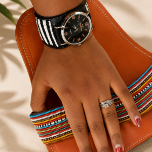 Handcrafted Beaded Leather Sandals & Wrist Cuffs
