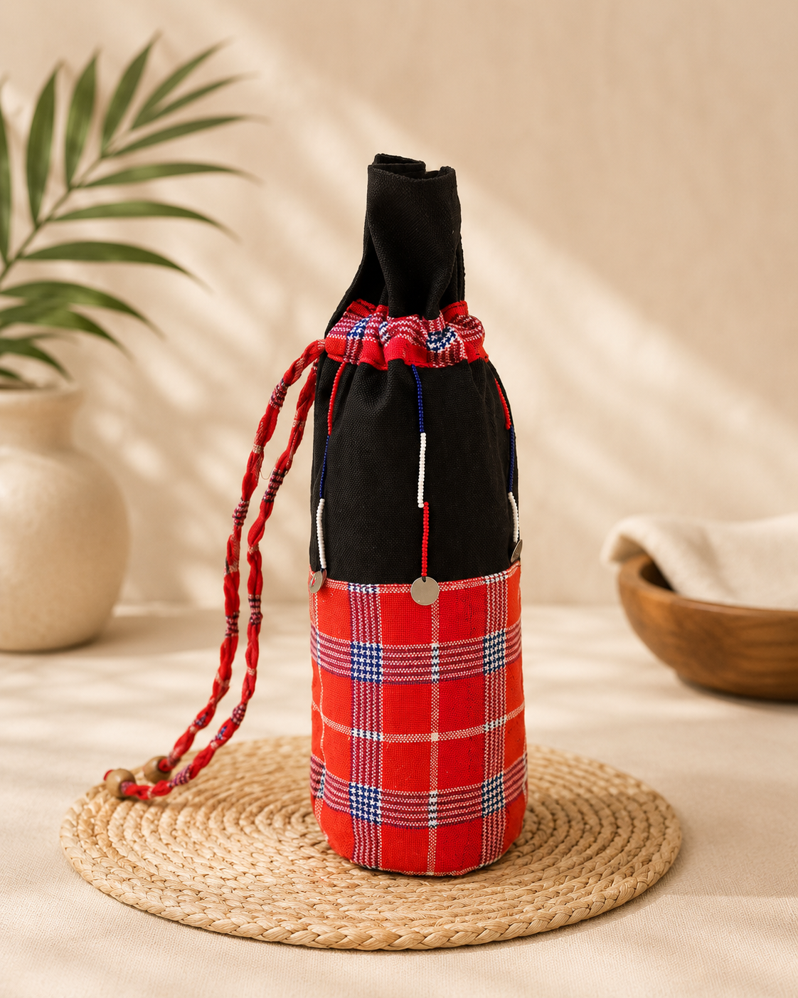 Handcrafted Maasai-Inspired Bottle & Wine Carrier