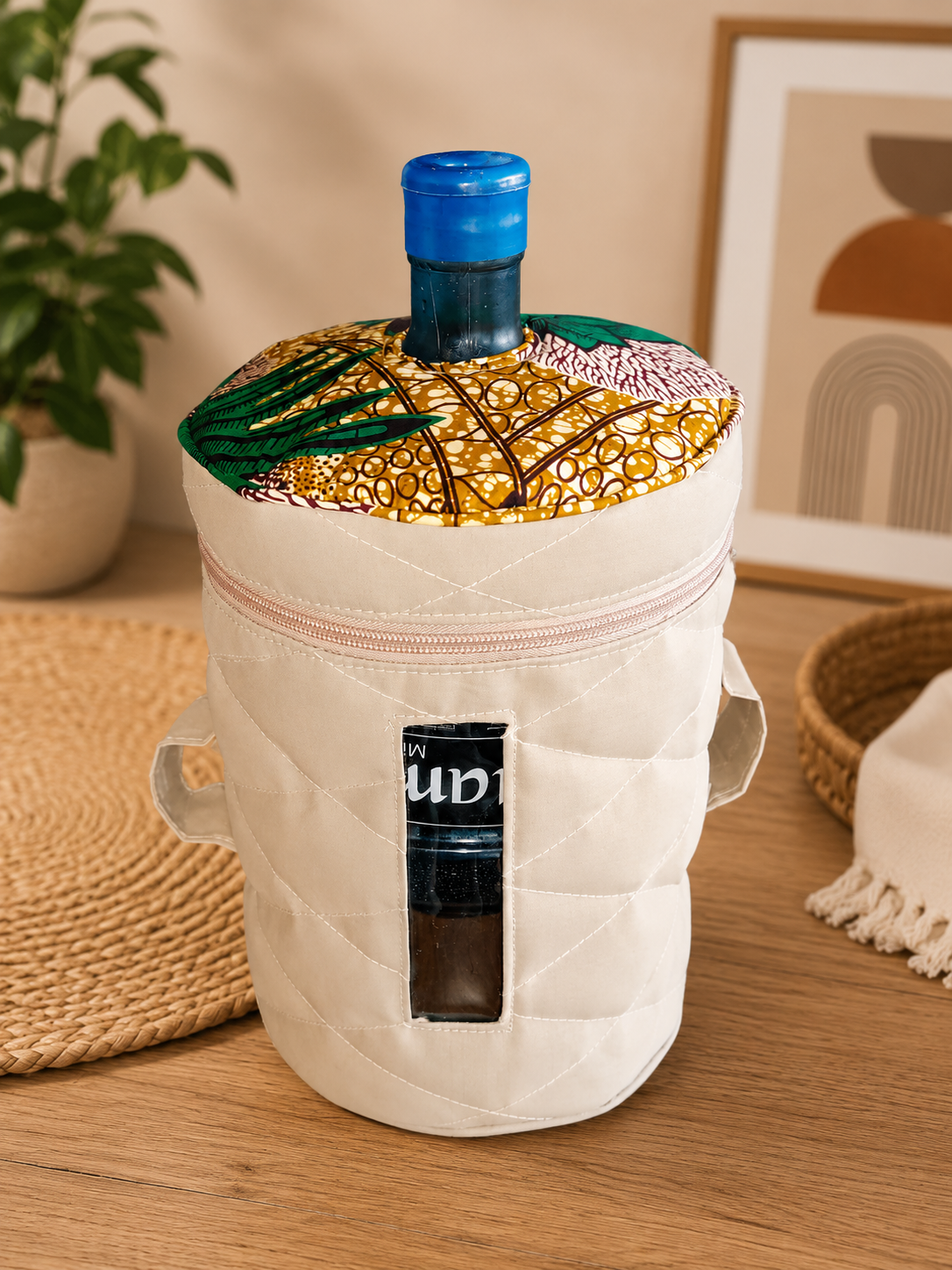 Quilted Insulated Water Bottle Carrier
