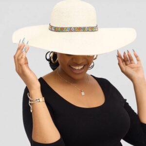 Elegant Wide-Brim Beaded Sun Hat