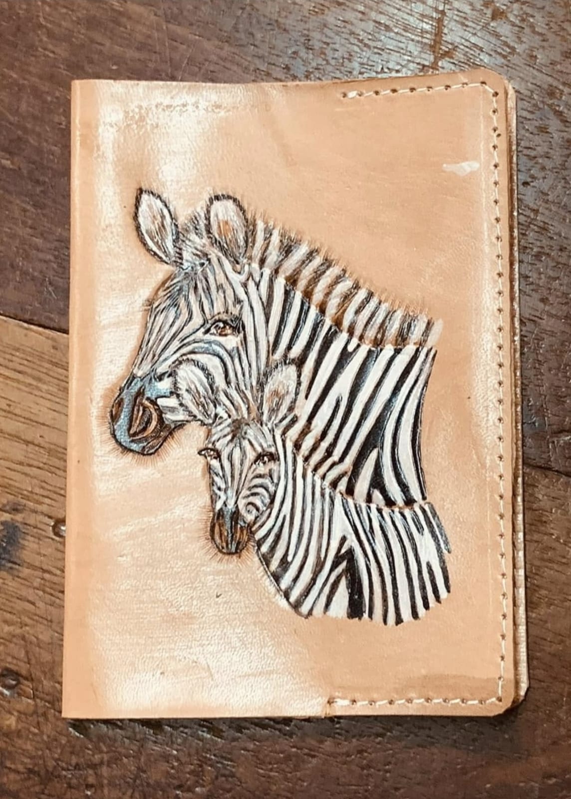 Handcrafted Elephant Leather Passport Holder - Image 3
