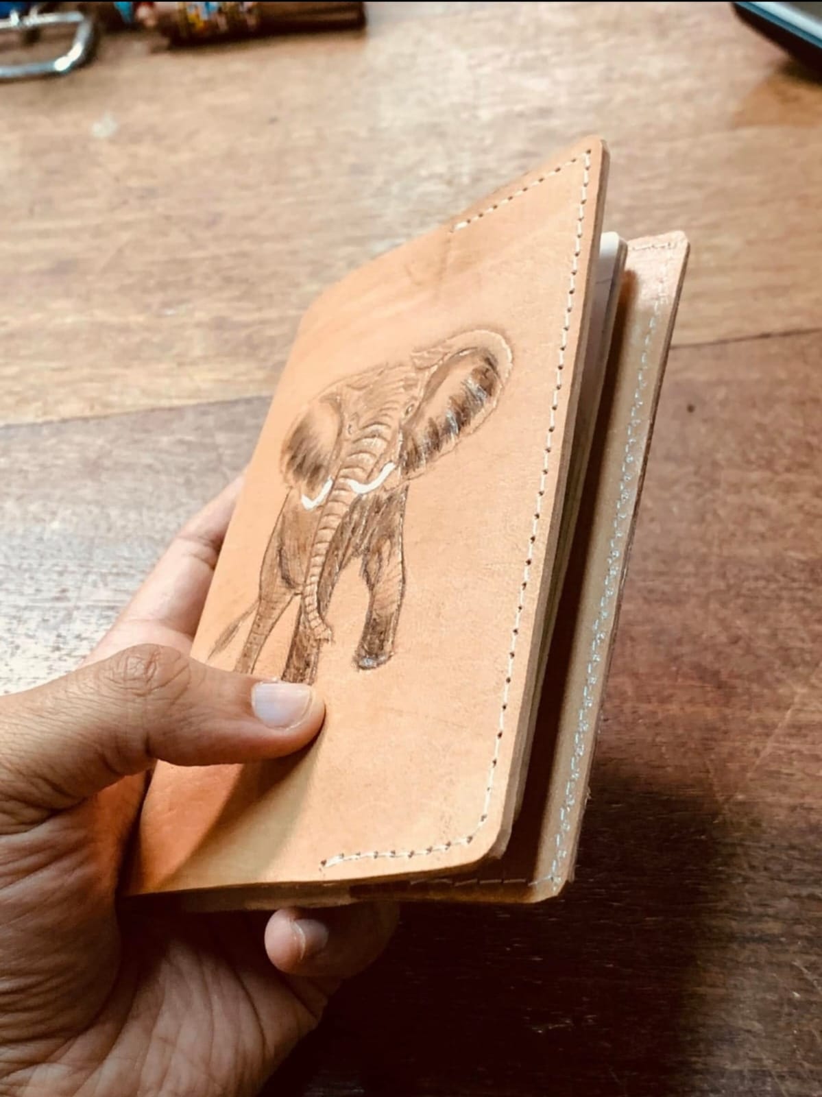 Handcrafted Elephant Leather Passport Holder