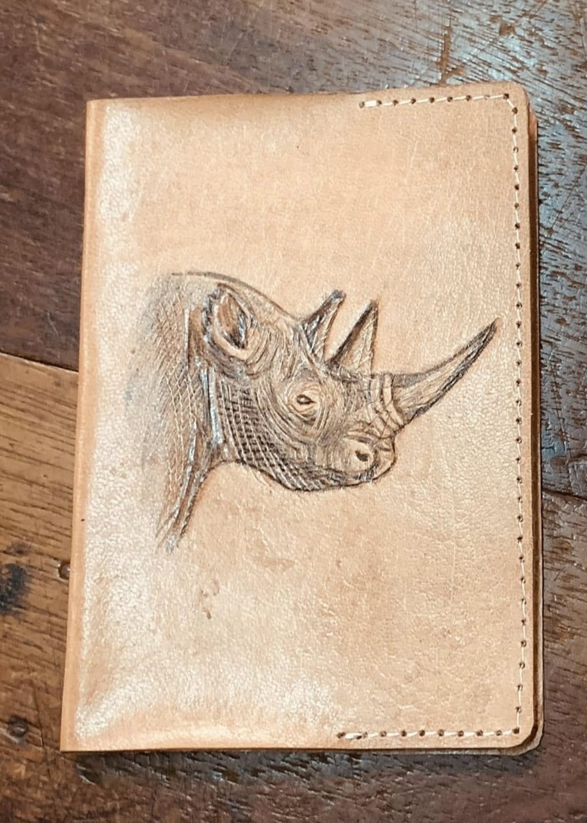 Handcrafted Elephant Leather Passport Holder - Image 5