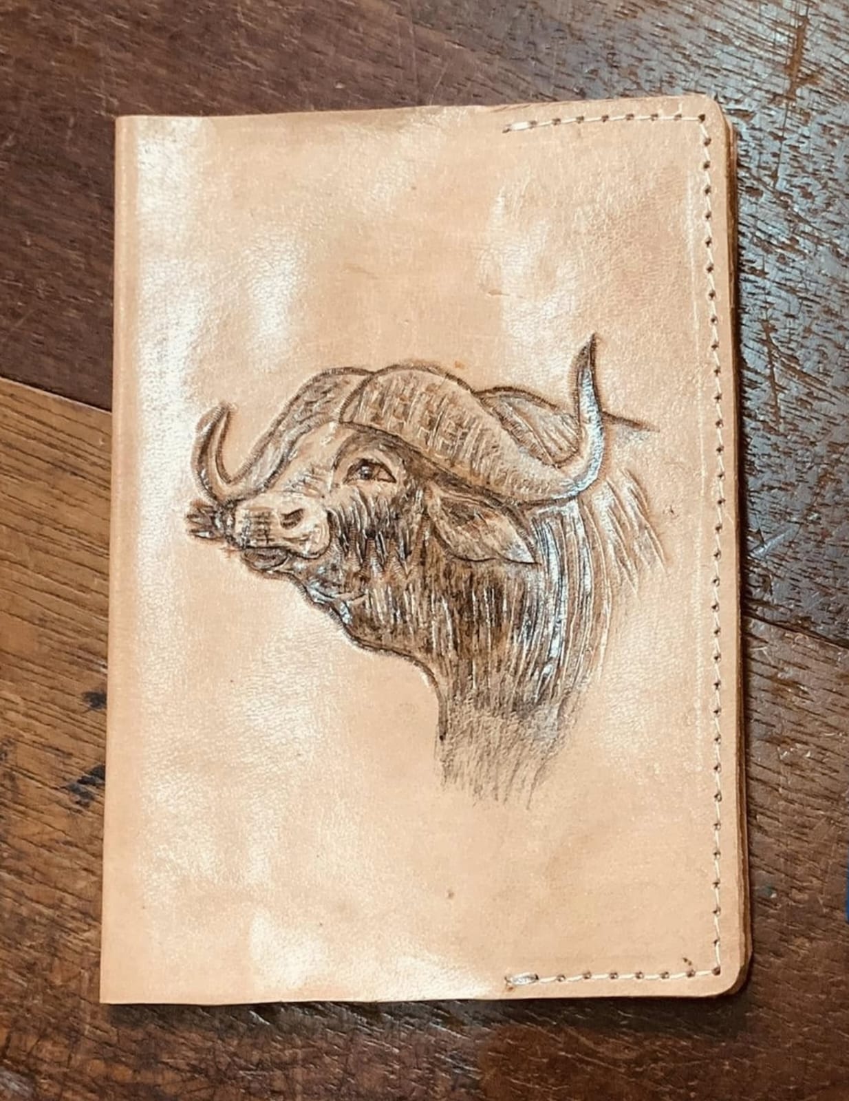 Handcrafted Elephant Leather Passport Holder - Image 4
